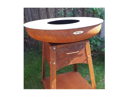 Barbecue brasero en acier Zelos Hauteur 87 cm Diamètre 102 cm