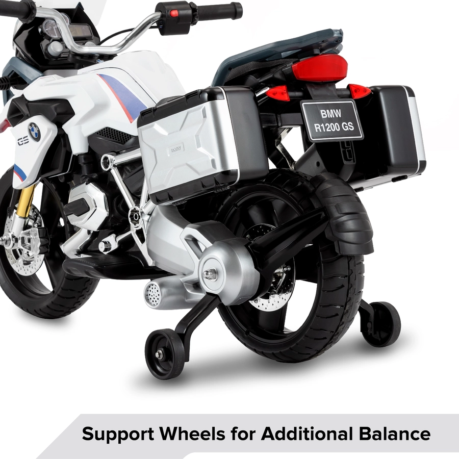 ROLLPLAY Premium Elektro-Motorrad BMW R1200 GS Motorcycle Adventure 12V Weiß Weiß