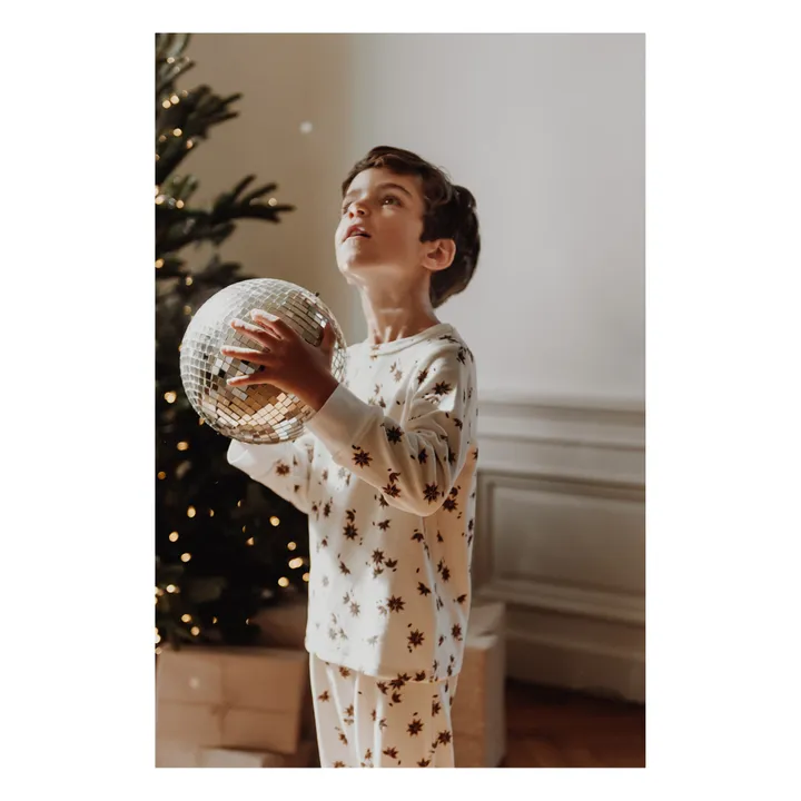 Bonjour Little Pyjama Velours de Coton Bio Anis Etoilé | Ecru