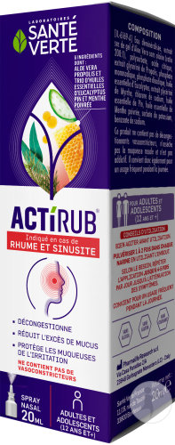 Santé Verte Actirub Spray Nasal Rhume Et Sinusite 20ml