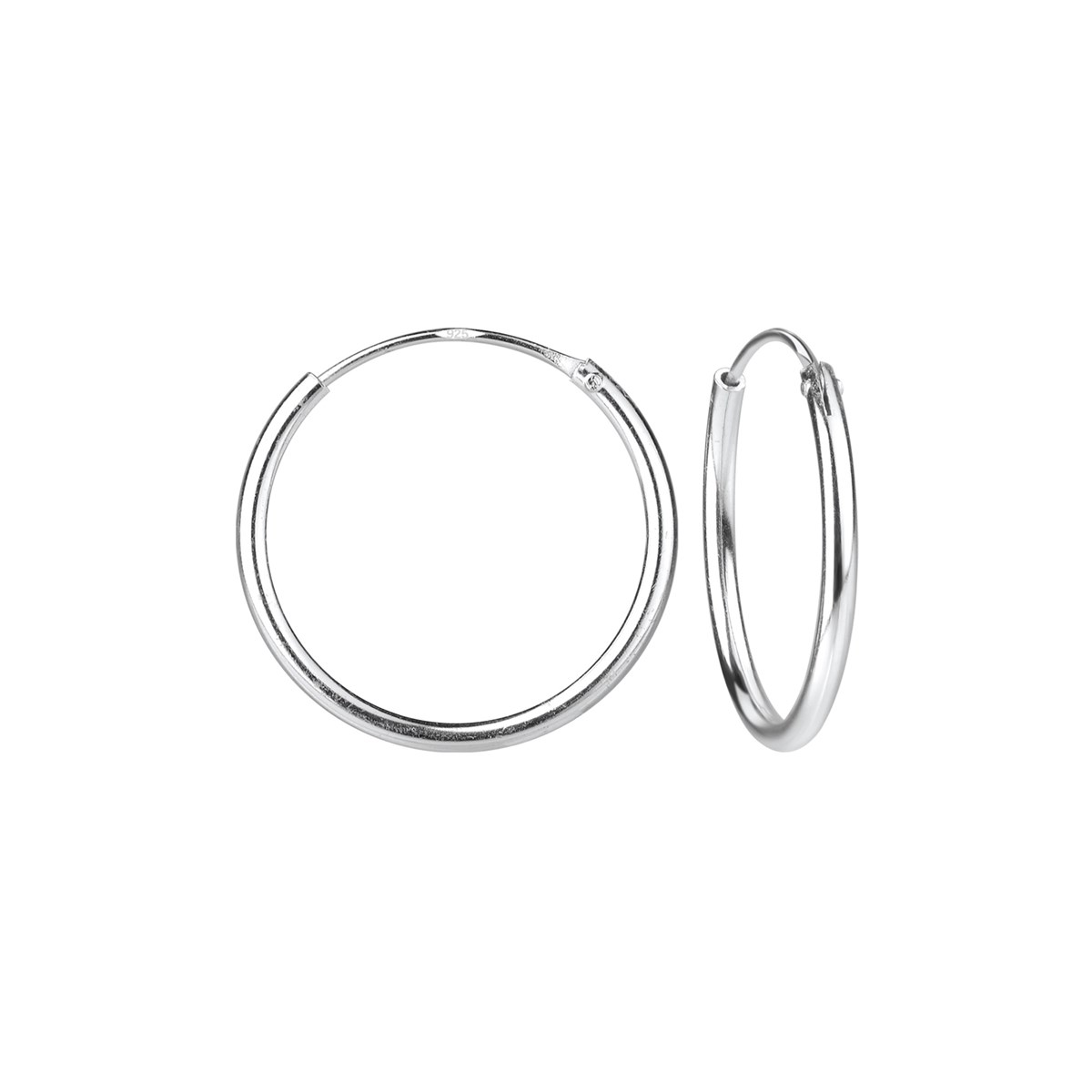 Boucles d'oreilles enfant créoles 16mm en argent 925