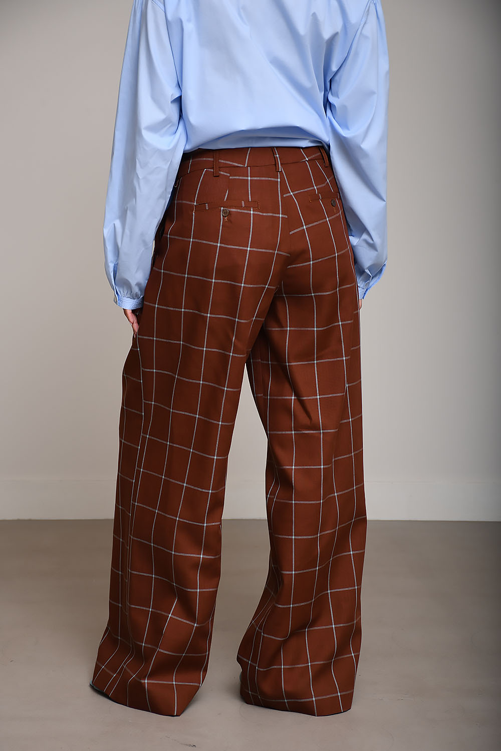 Katherine check cotton pants
