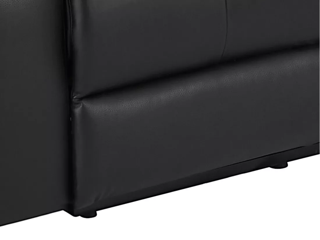 Canapé d'angle relax électrique en cuir noir MESOLA