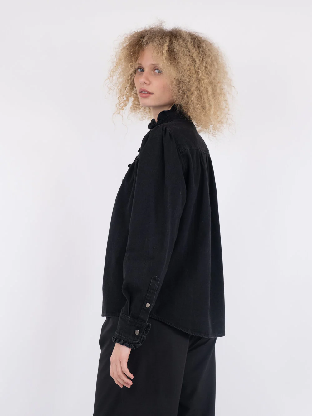 Neo Noir  Justine denimskjorte - sort