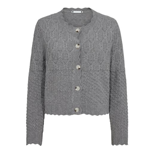 Co'Couture PointelleCC Cardigan, Light Grey Melange, S
