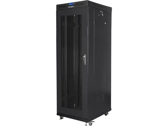 Lanberg - Rack kabinet - med display, 4 køleblæsere - sort, RAL 9004 - 37U - 19