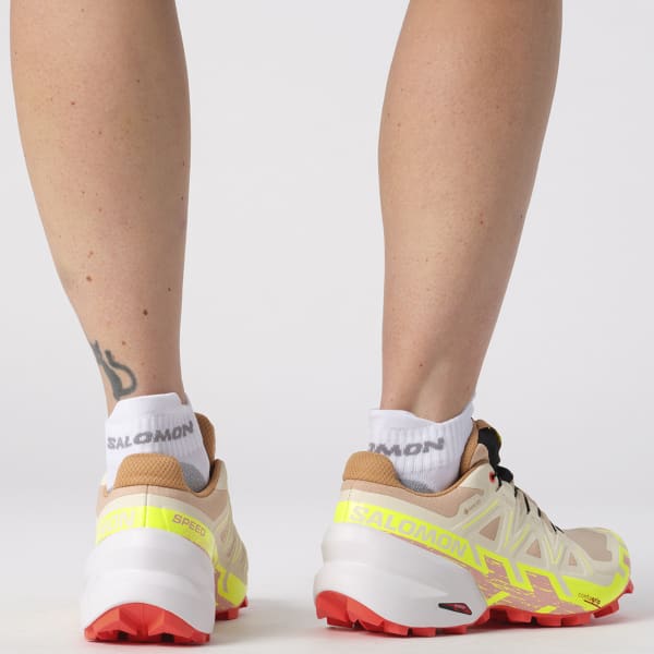 Chaussure trail SALOMON SPEEDCROSS 6 GORE-TEX W HAZELNUT/SAFETY YELLOW/FIERY CORAL