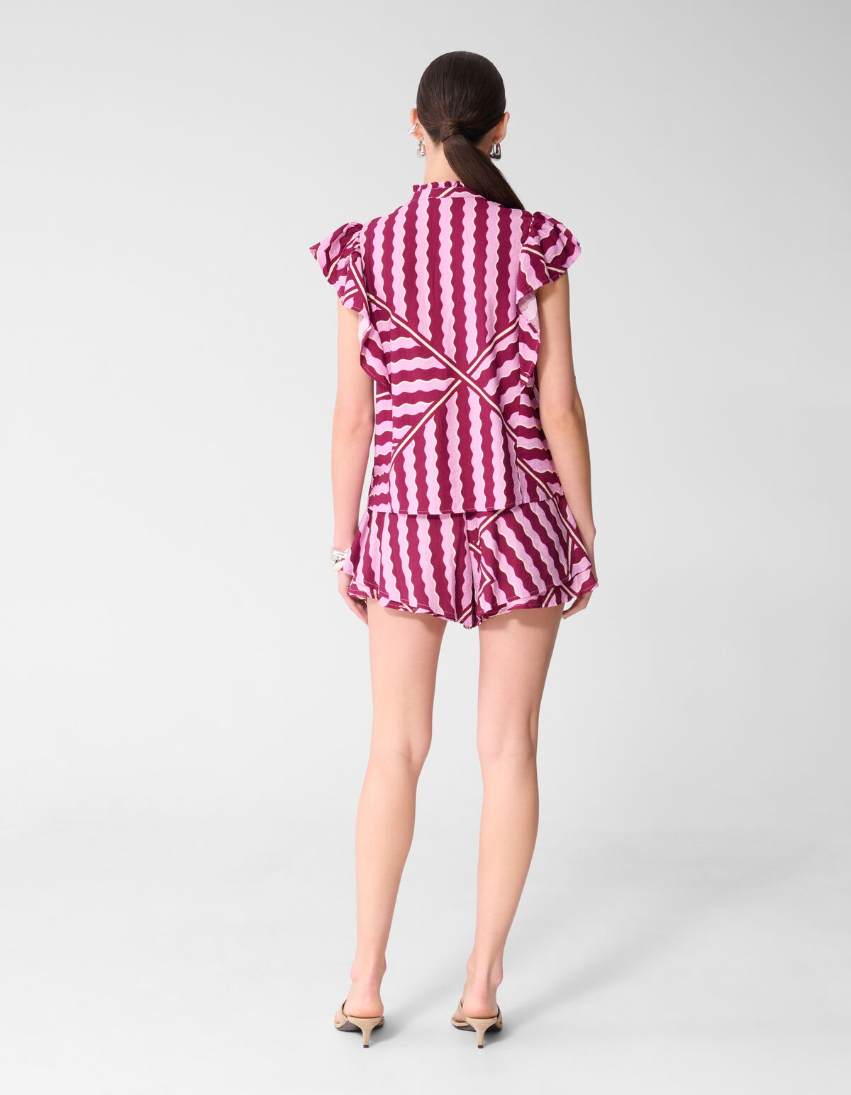 Wavy Printed Short Roze/Paars