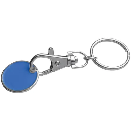 Macma Metall Schlüsselanhänger mit Einkaufschip, blau