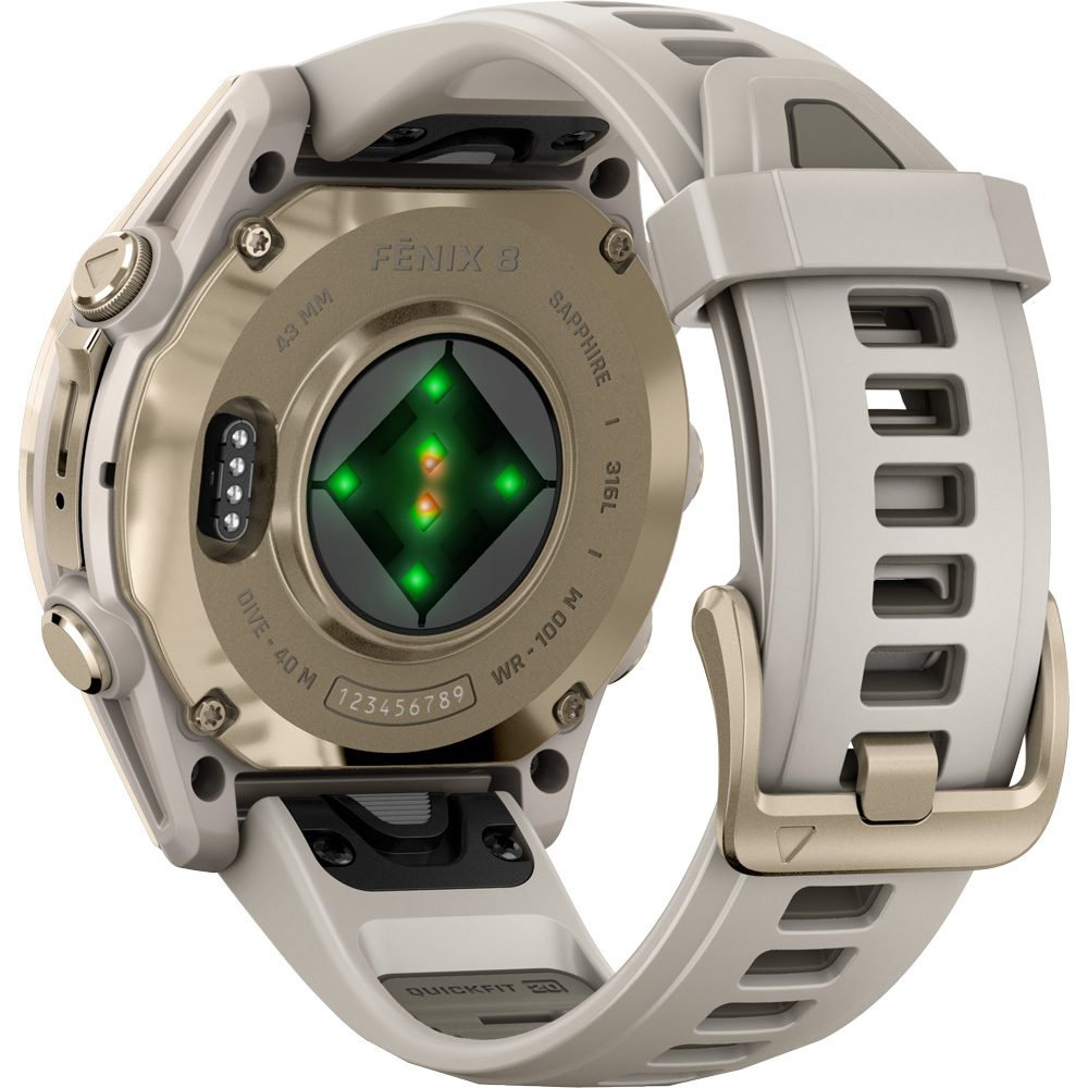 Garmin Fenix® 8 – 43mm Amoled Pulsuhr sapphire nebelgrau