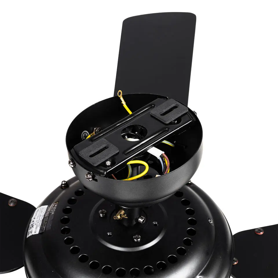 Qazqa plafondventilatoren mistral zwart e14