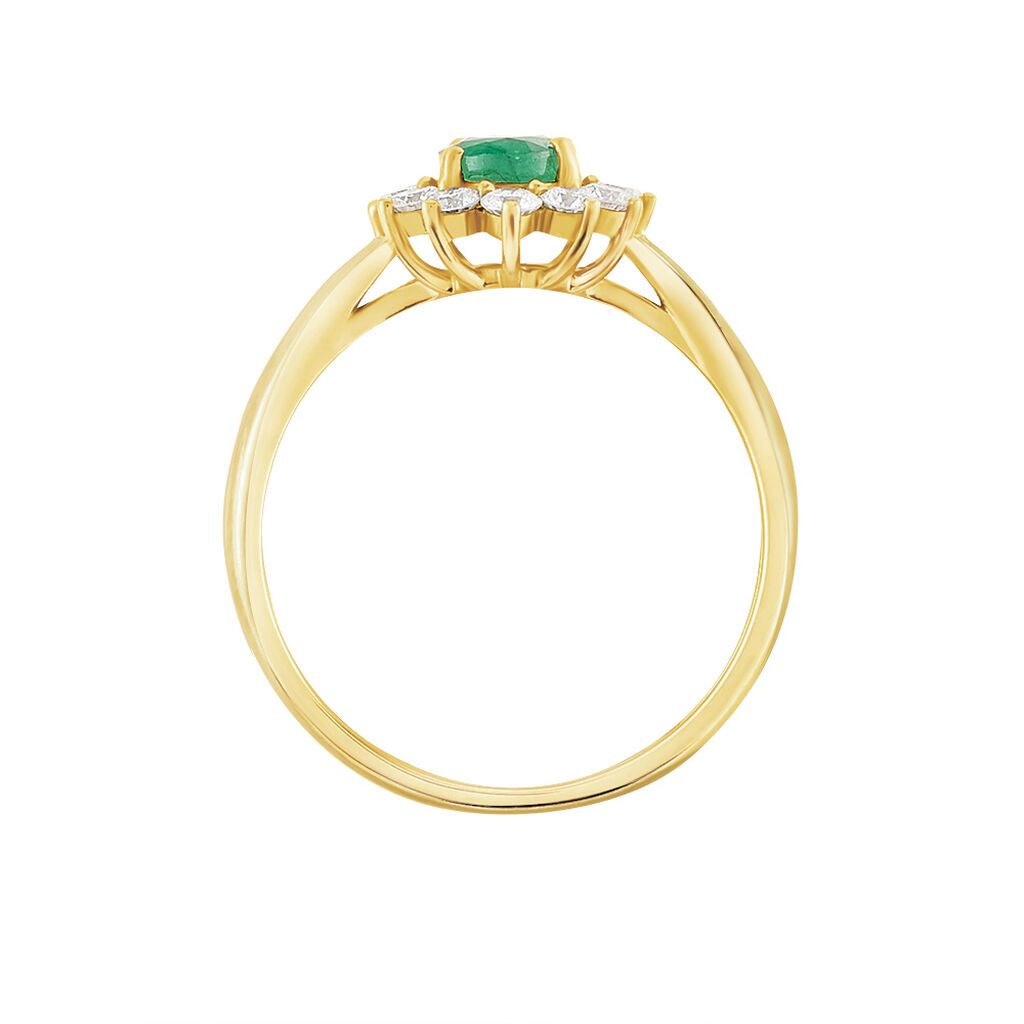 Bague Vladimir Or Jaune Emeraude Et Diamant