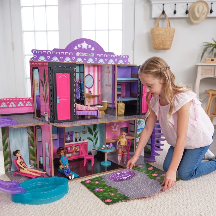 Kidkraft® Puppenhaus 2-in-1 Hotel und Waterslide