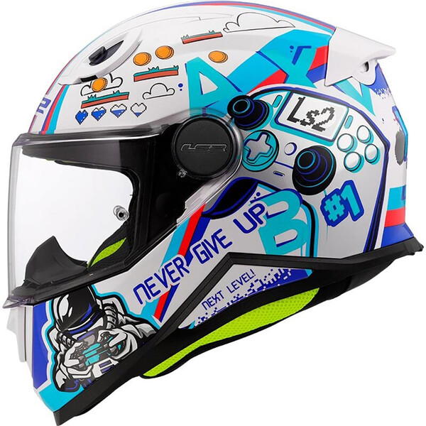 LS2 - Casque enfant FF812 Kid Next Level Blanc / Bleu / Rouge / Brillant
