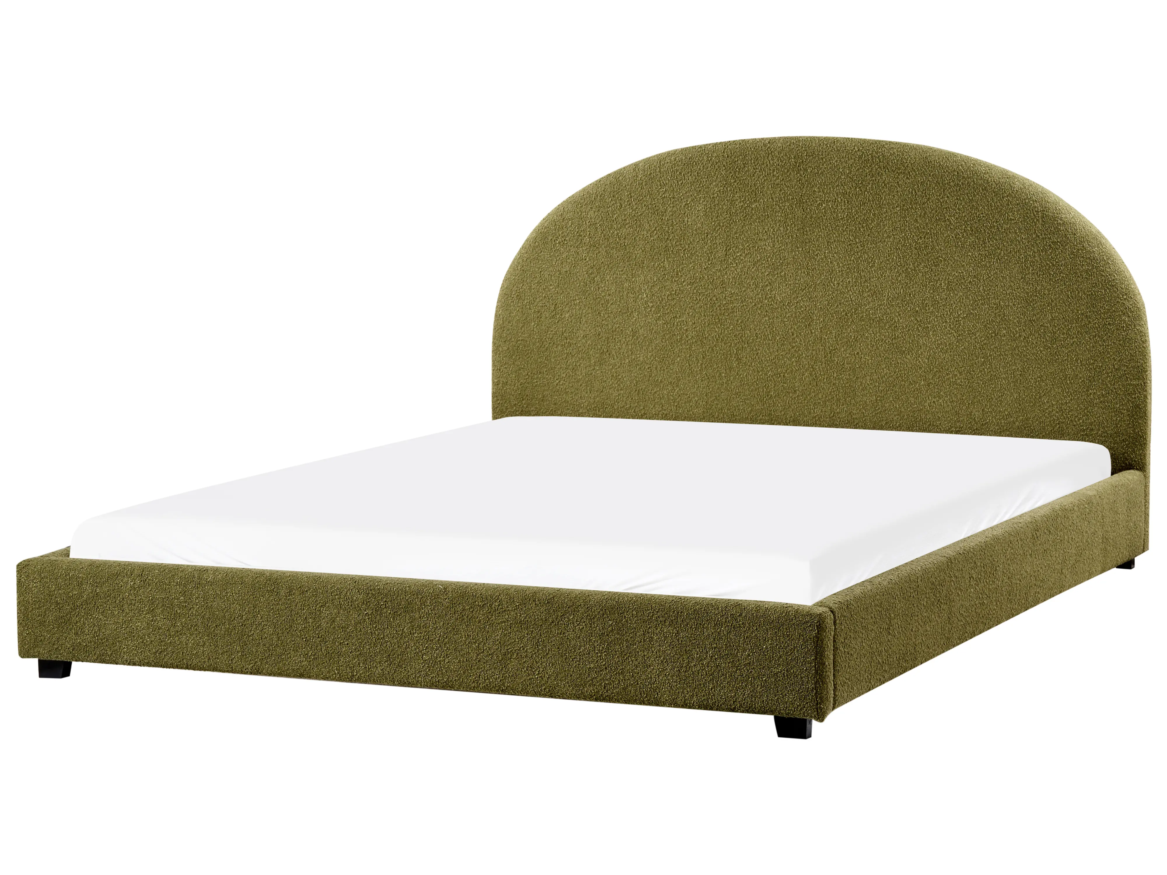 Bed Bouclé VAUCLUSE 180 x 200 cm Olijfgroen