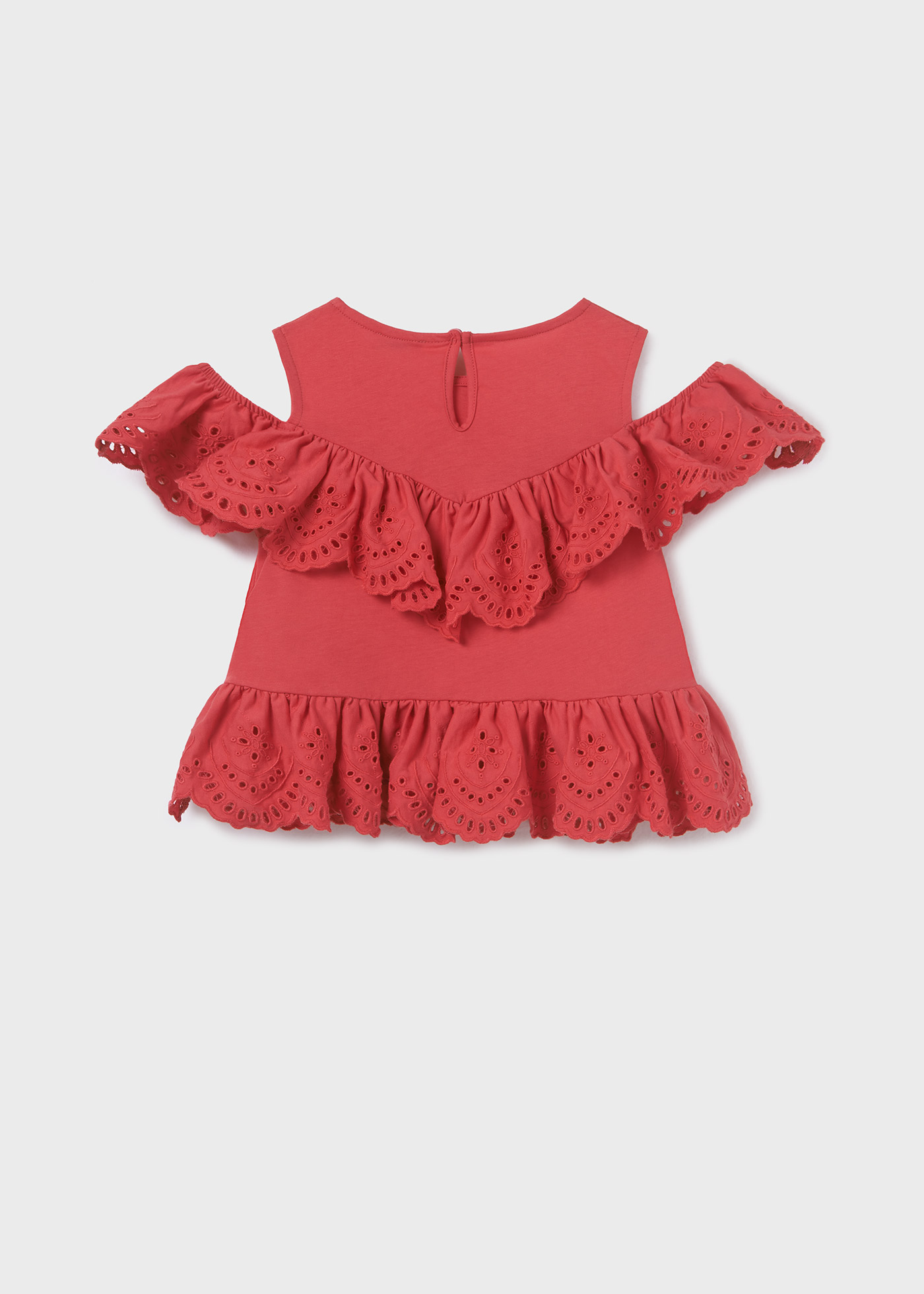Blusa com bordados em algodão sustentável para meninas