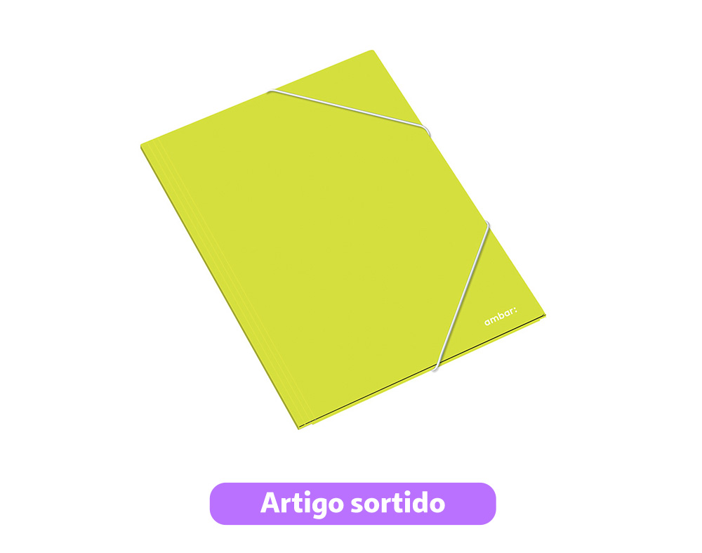 CAPA COM ELÁSTICO A3 AMBAR CARTOLINA CORES SORTIDAS
