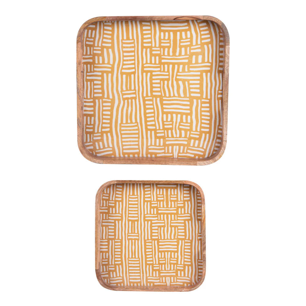 Set de 2 plateaux carrés Atika de 35 et 40 cm Table passion