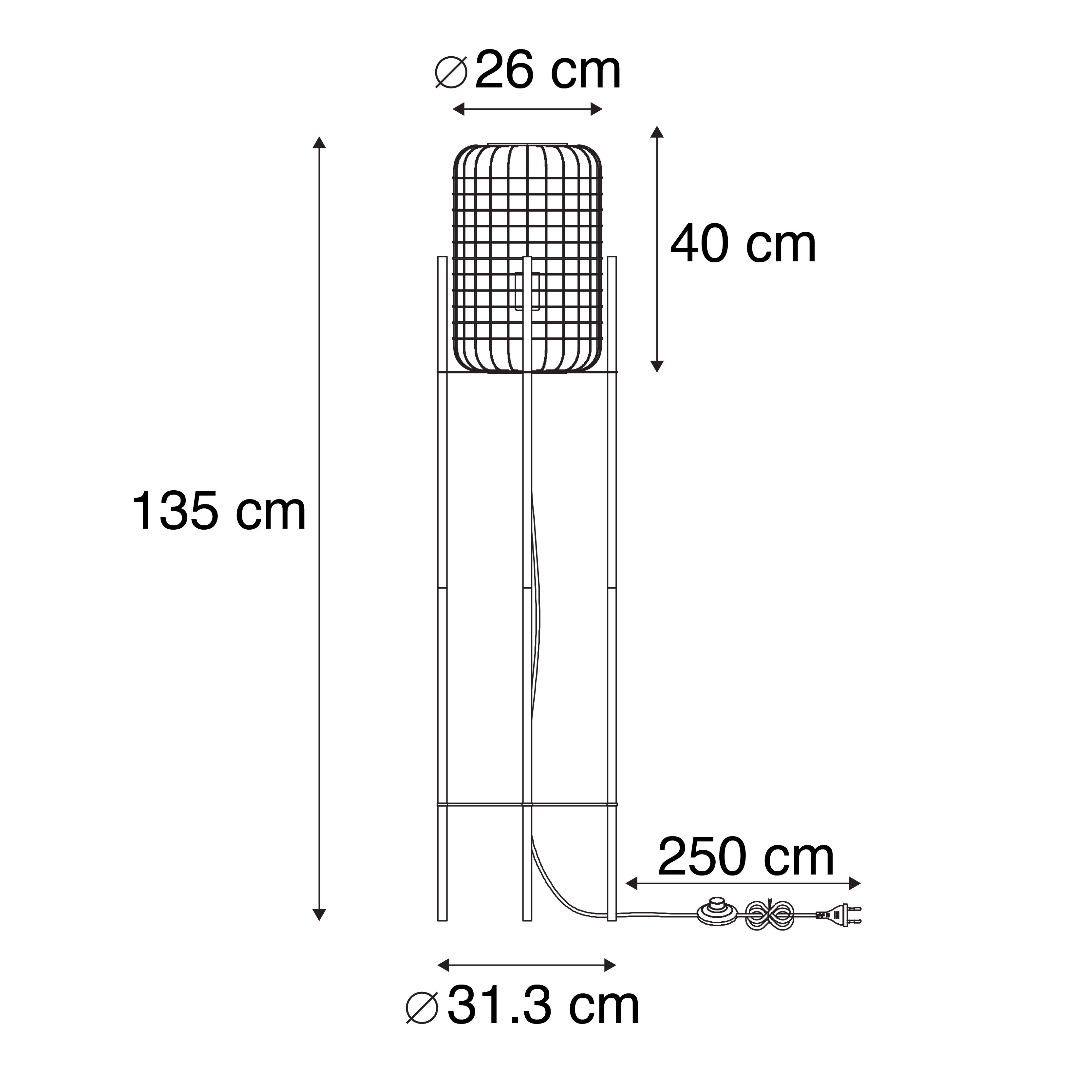 Industriële vloerlamp zwart - Bliss Vefa