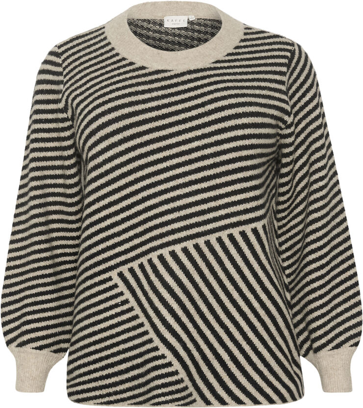 Kaffe Curve KCverina Knit Pullover Feather gray melange / black