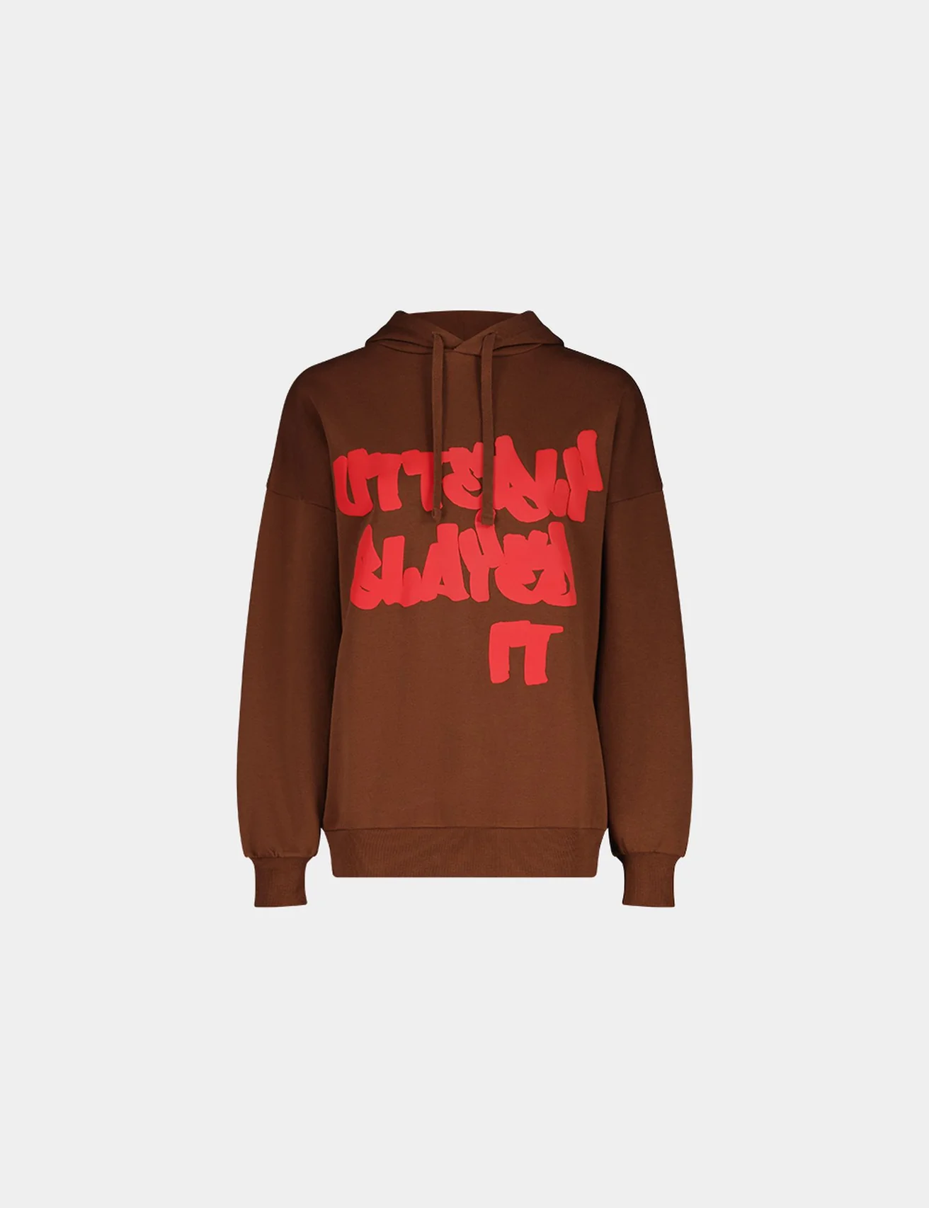Sweat oversize à message marron