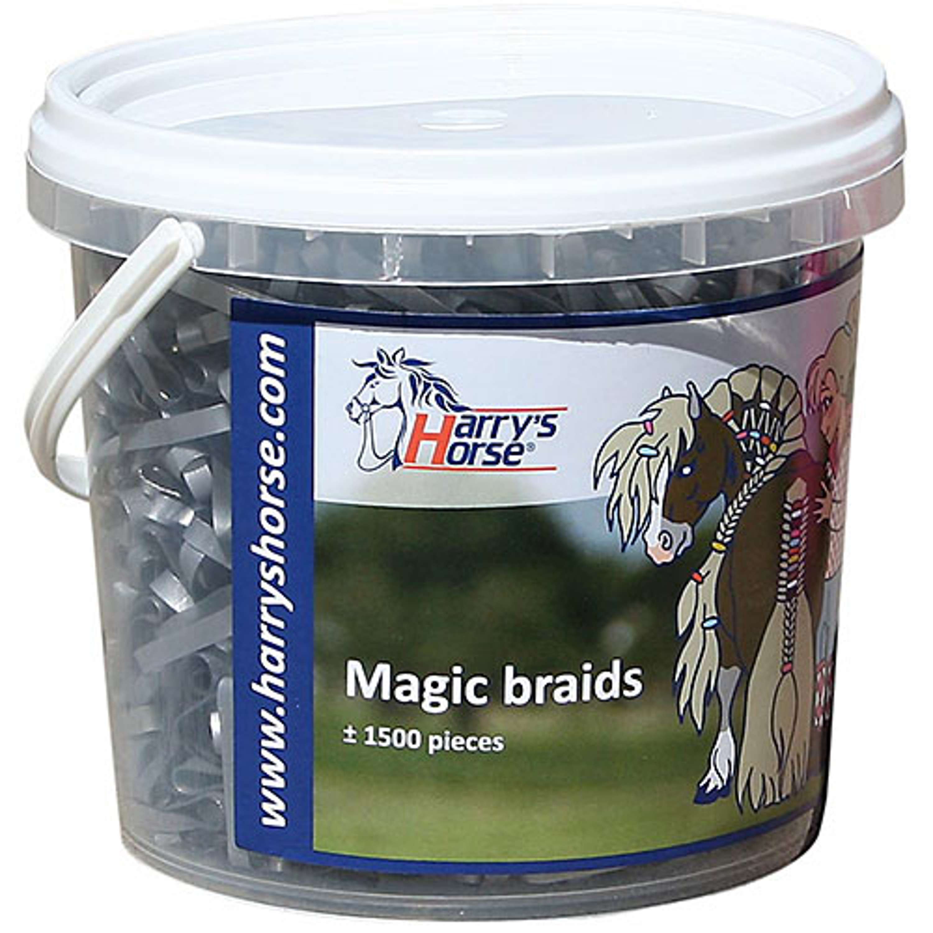 Harry's Horse Haarelastiekjes Magic Braids Pot Zilver
