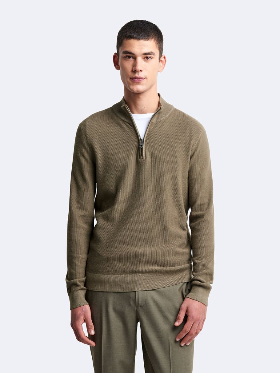 Pull col cheminée zippé en viscose bio
