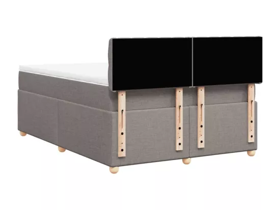 Sommier à lattes de lit avec matelas Taupe 140x190 cm Tissu