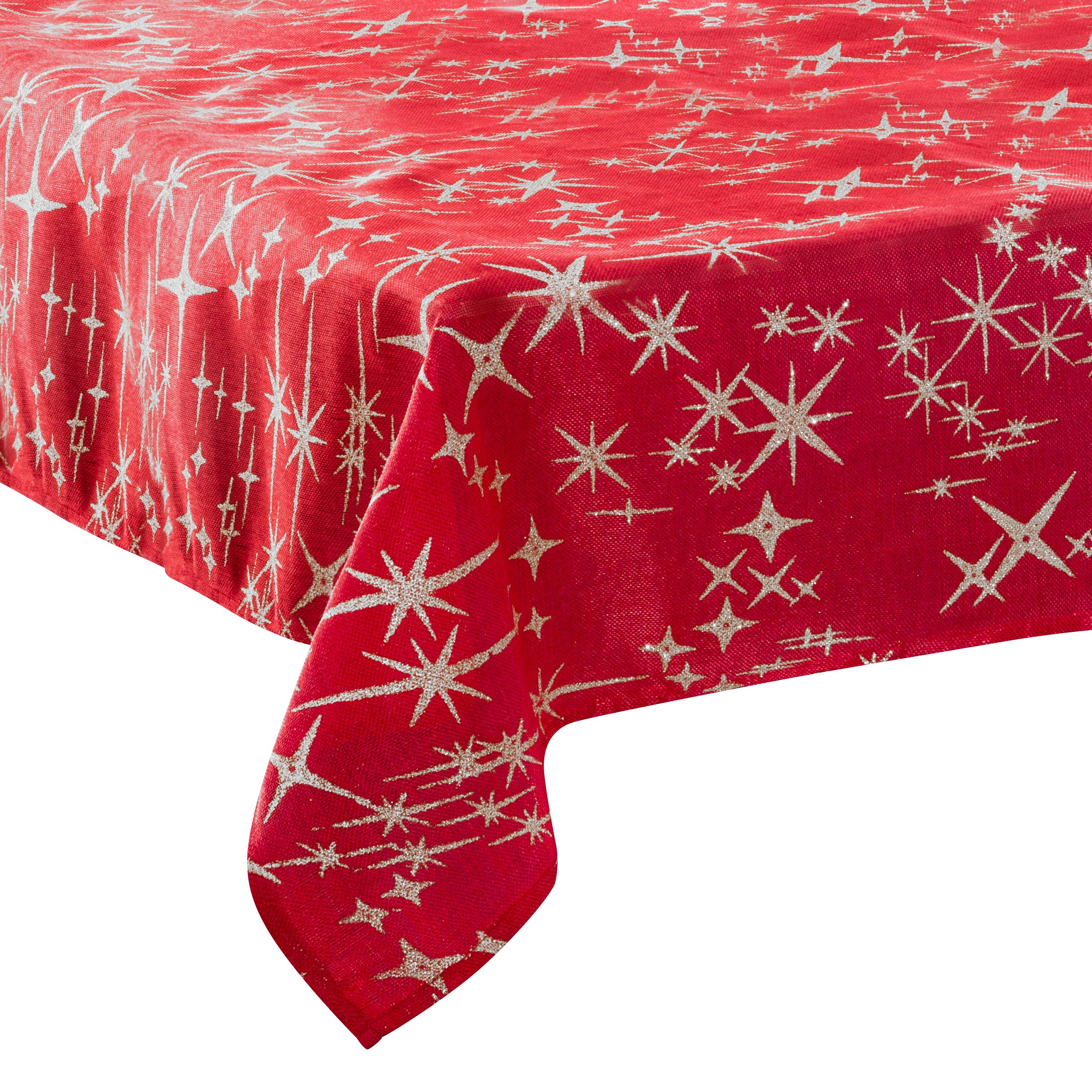 NAPPE CANEVA ETOILE ROUGE 140X360CM