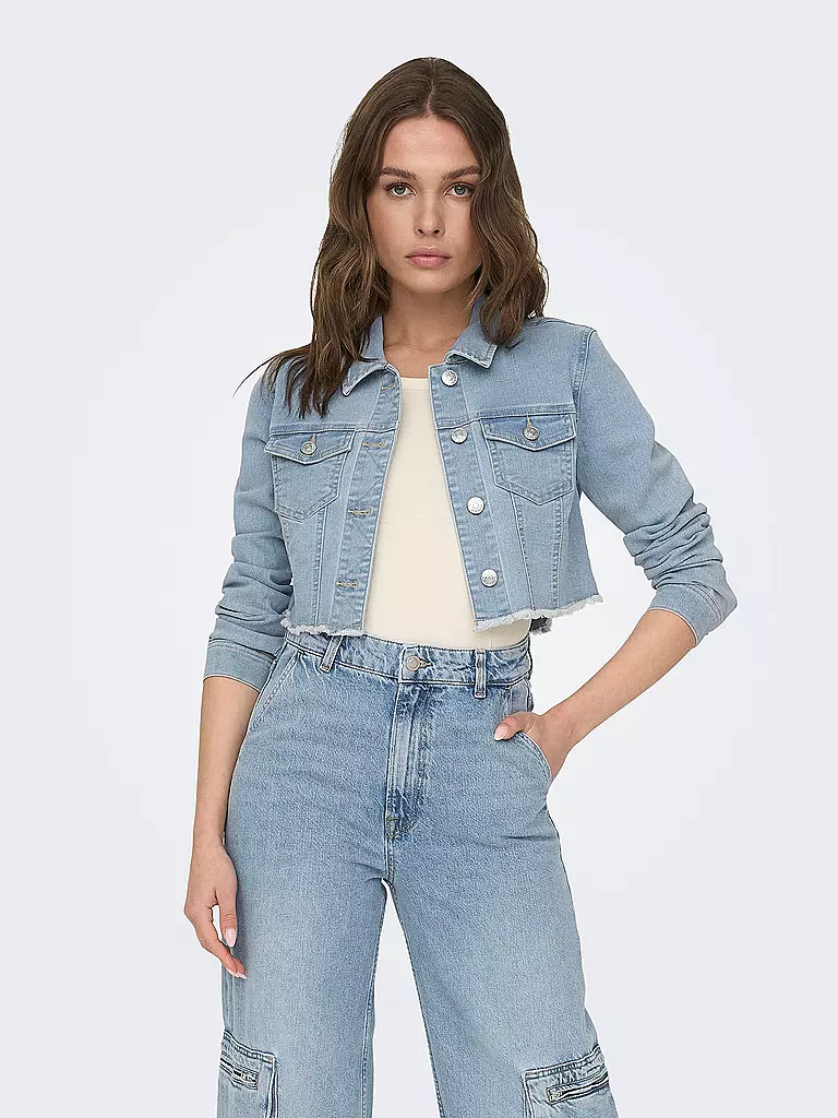 ONLY Jeansjacke Cropped Fit ONLWONDER  hellblau
