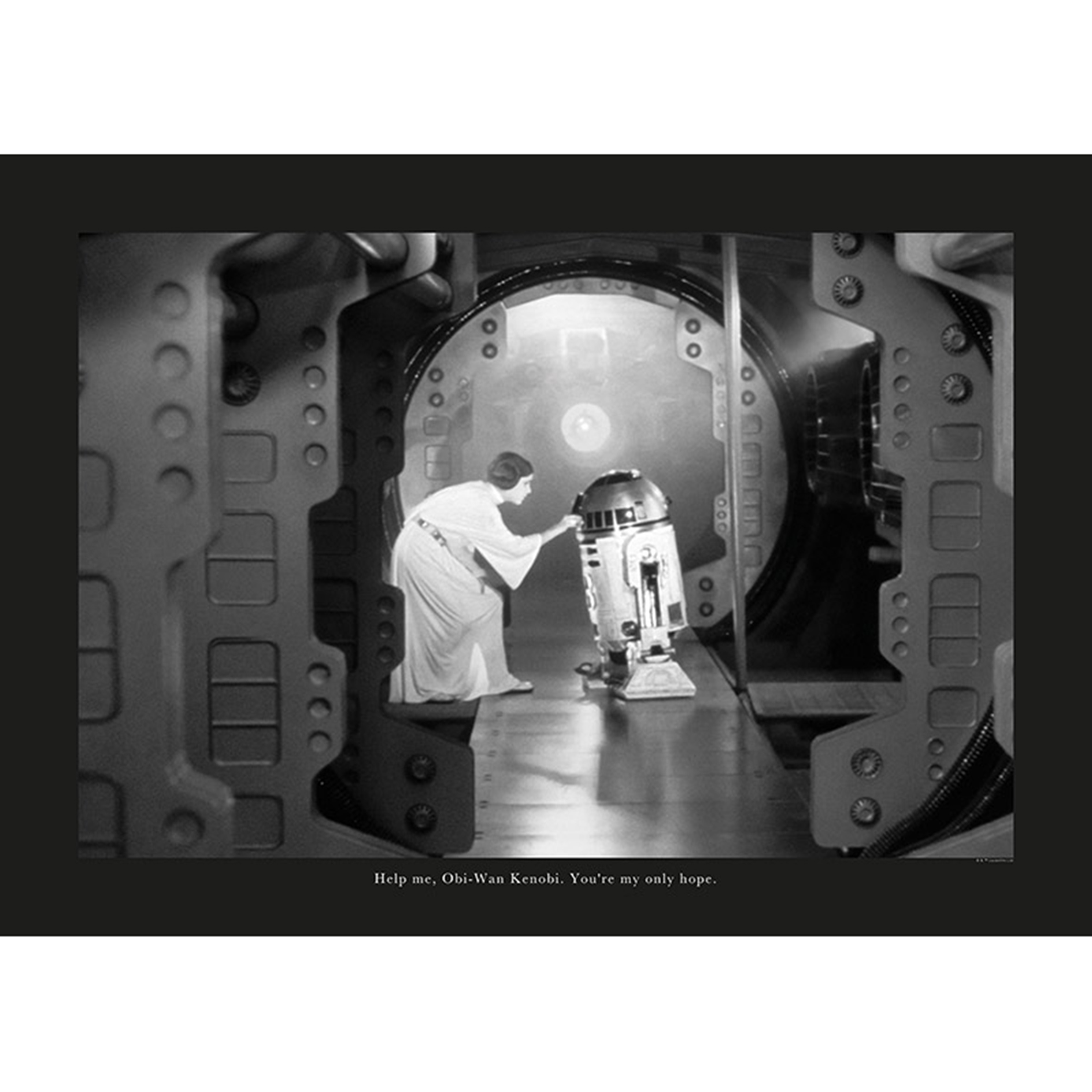 Wandbild STAR WARS CLASSIC LEIA R2D2 - 70x50 cm