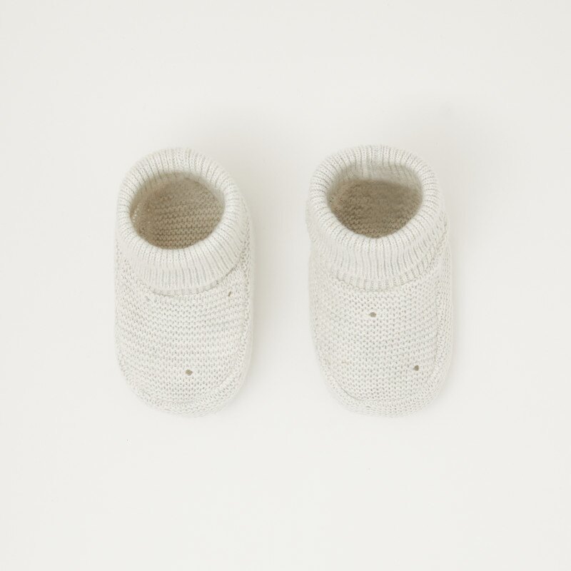 Chaussons en coton tricoté blancs naissance Absorba Blanc