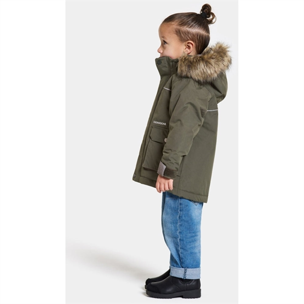 Køb Didriksons Deep Green Kure Kids Parka Jakke | Luksusbaby