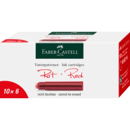 Faber-Castell Tintenpatronen, Standard, 6x rot