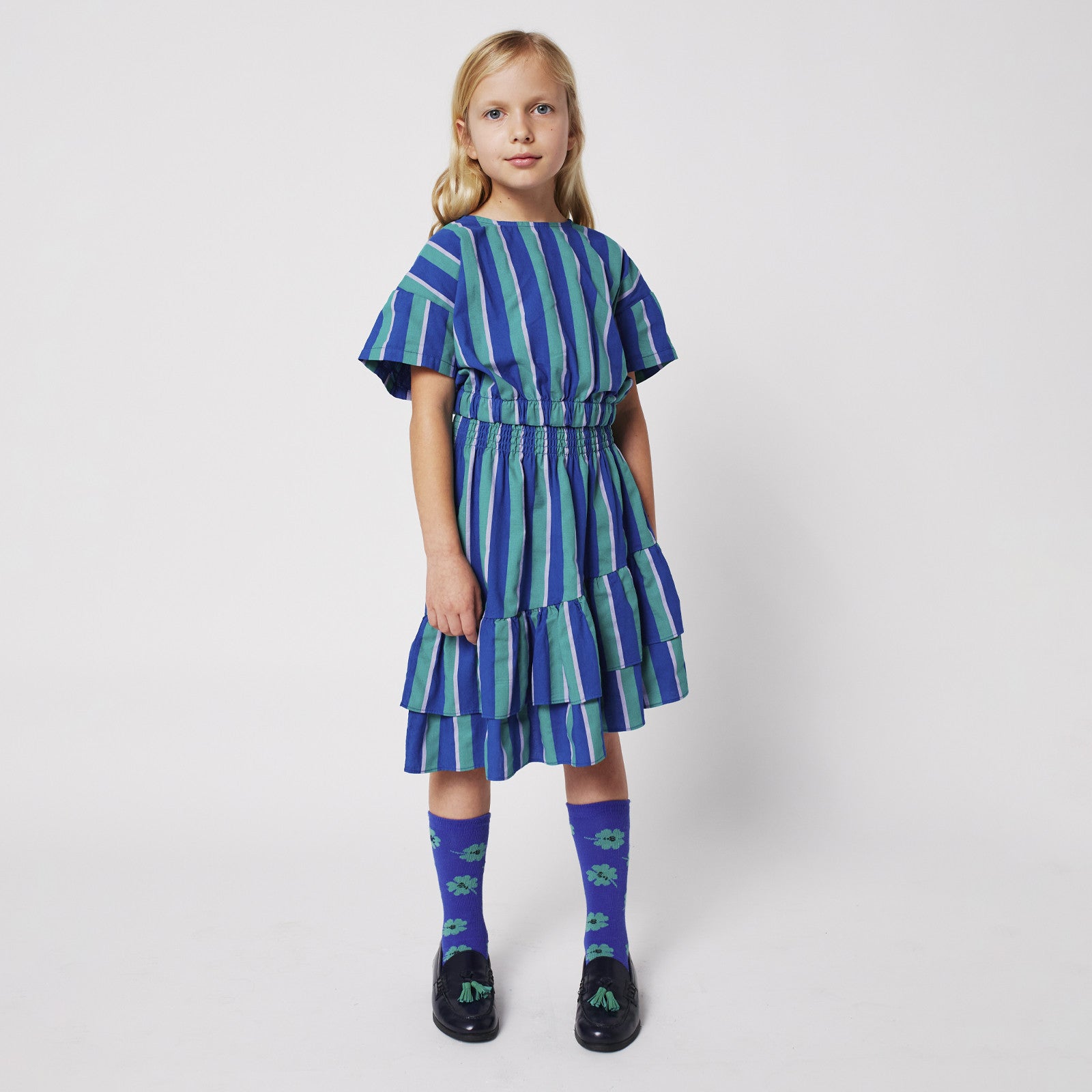 T-Shirt Striped Crop Blue