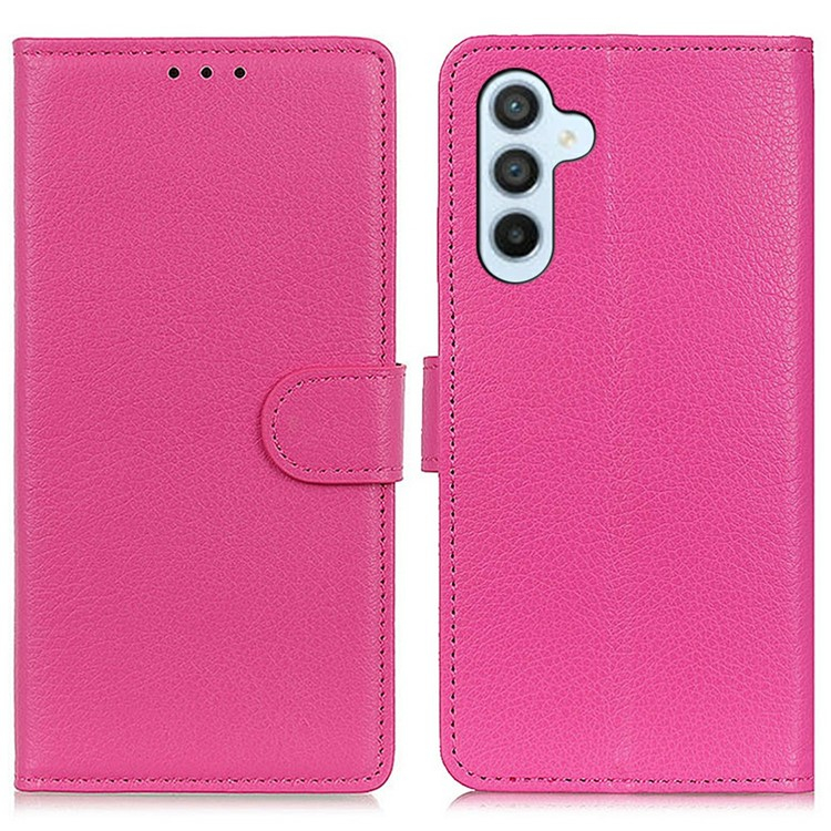 Samsung Galaxy A56 Leder Tasche Flip Cover Litchi Look - Pink