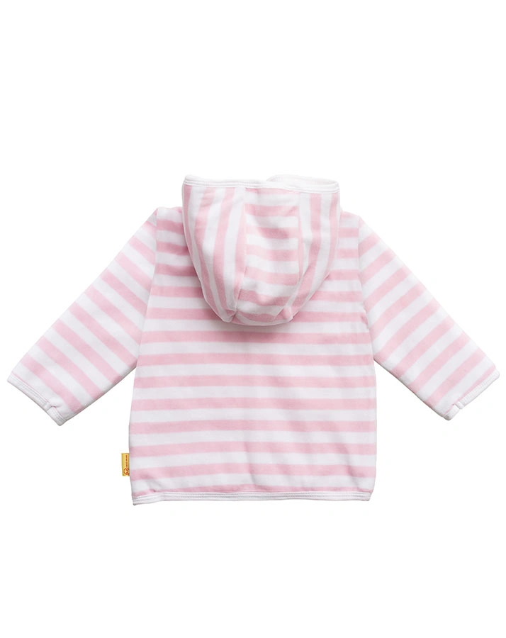 Nicki-Kapuzenjacke BASIC – BLOCKSTREIFEN in rosa
