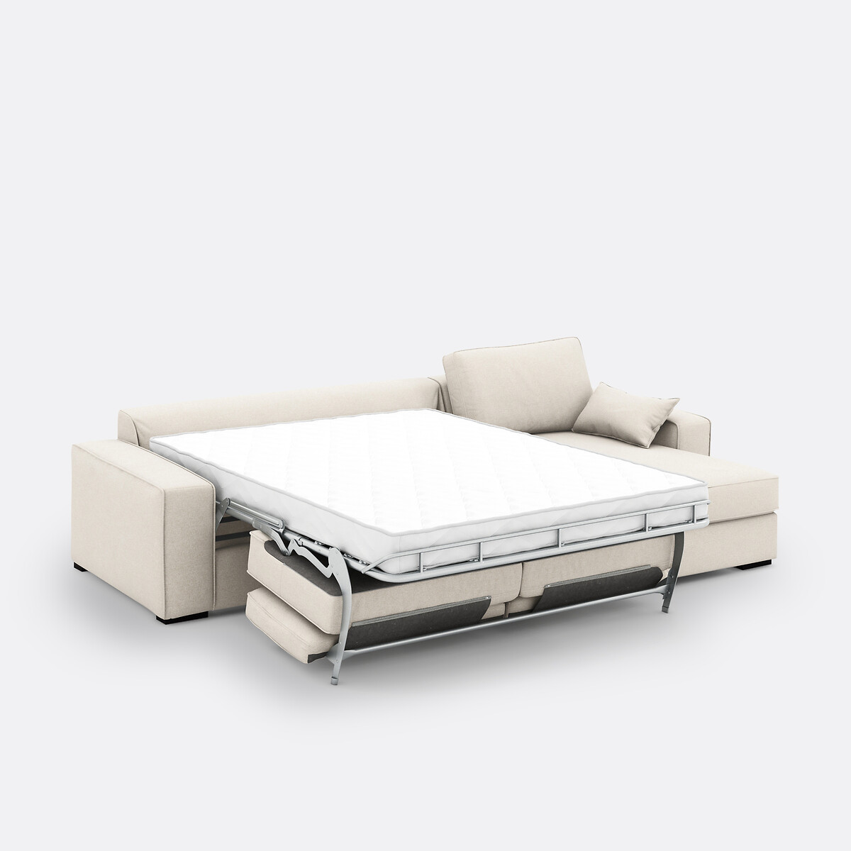 LA REDOUTE INTERIEURS<br>Sofá-cama de canto em tecido texturizado, Bultex, Cécilia