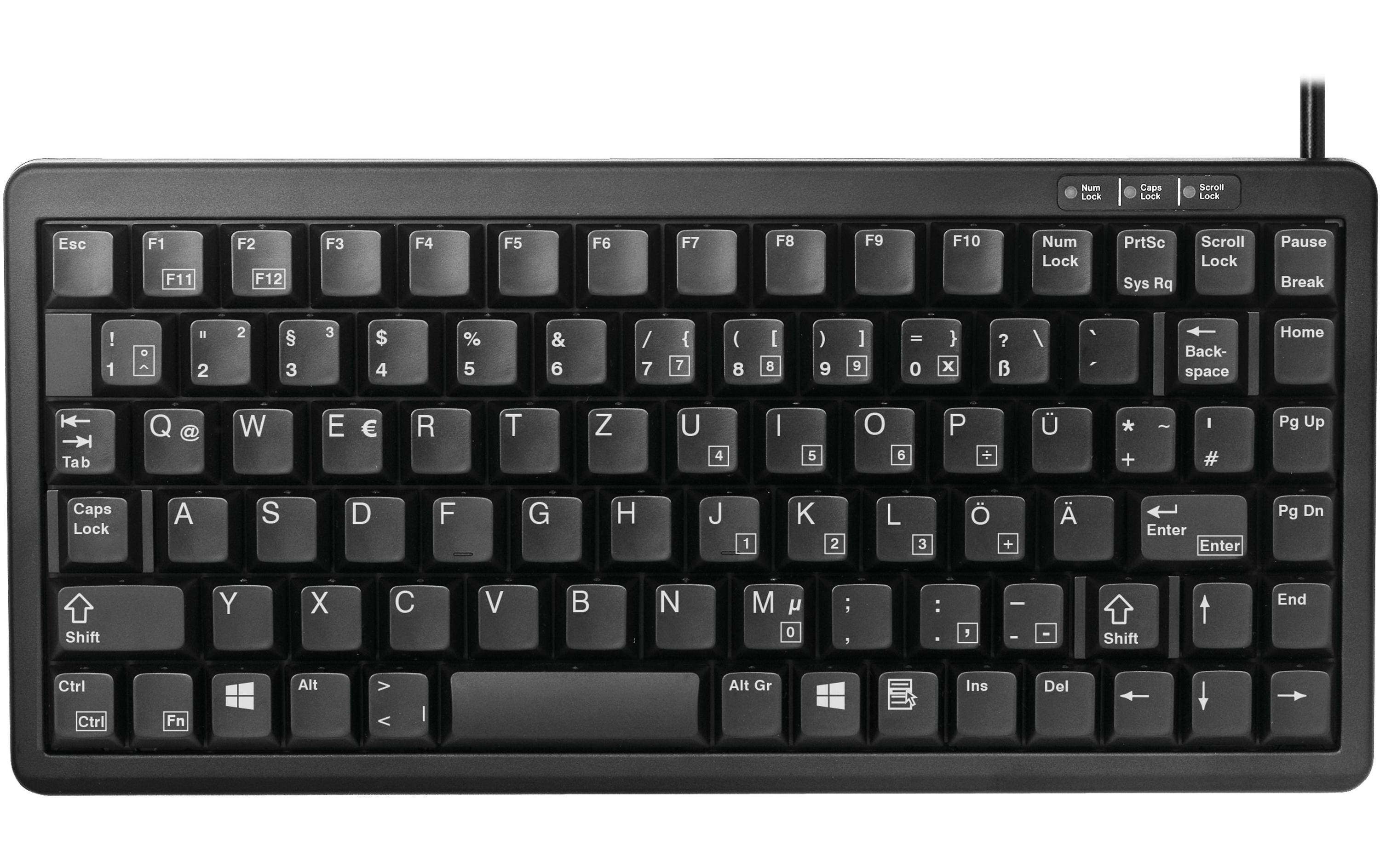 Tastatur G84-4100 CH-LayoutUltraflache Kompakt-Tastatur, schwarz