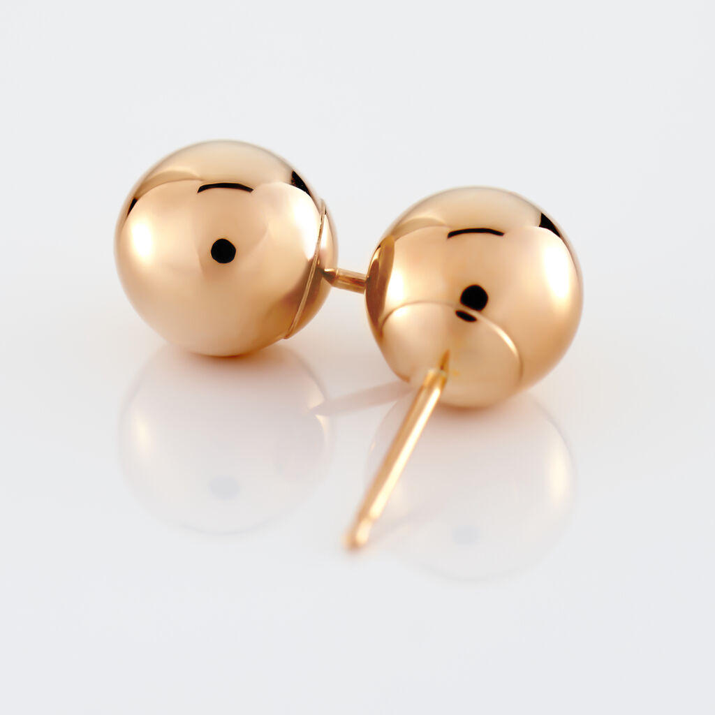 Boucles D'oreilles Puces Fidelia Boule Or Rose