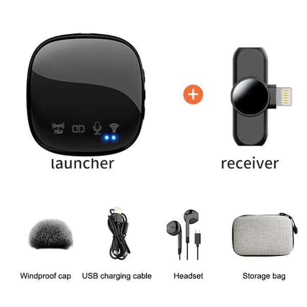 Trådløs mikrofon med modtager Lightning