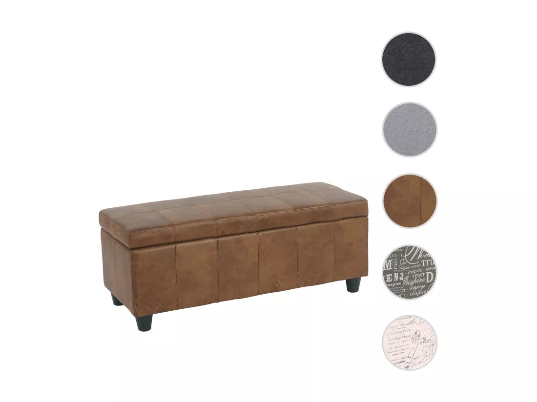 Coffre de rangement Kriens, aspect daim marron