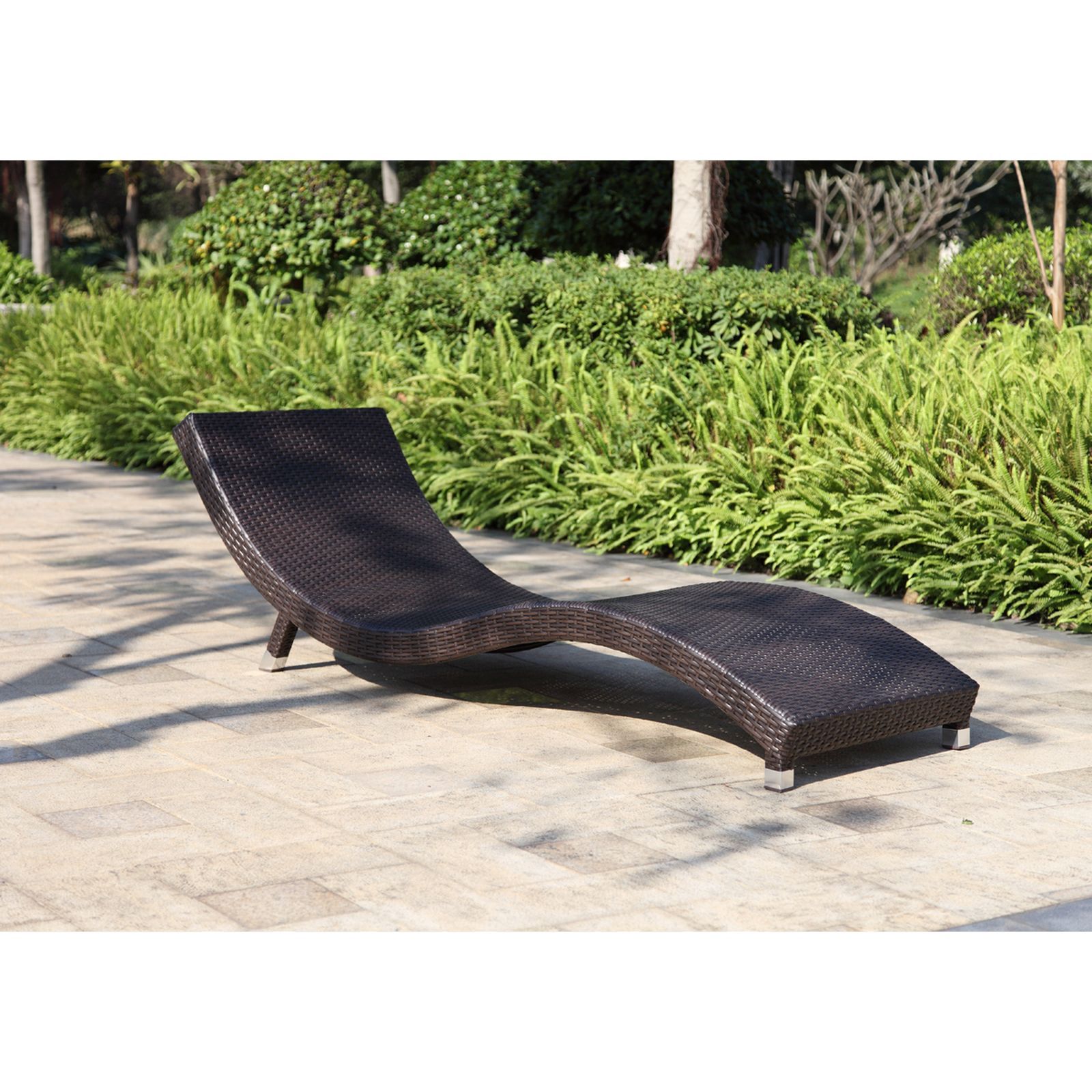 Sonnenliege CARACAS - coffee - Polyrattan - 185 cm