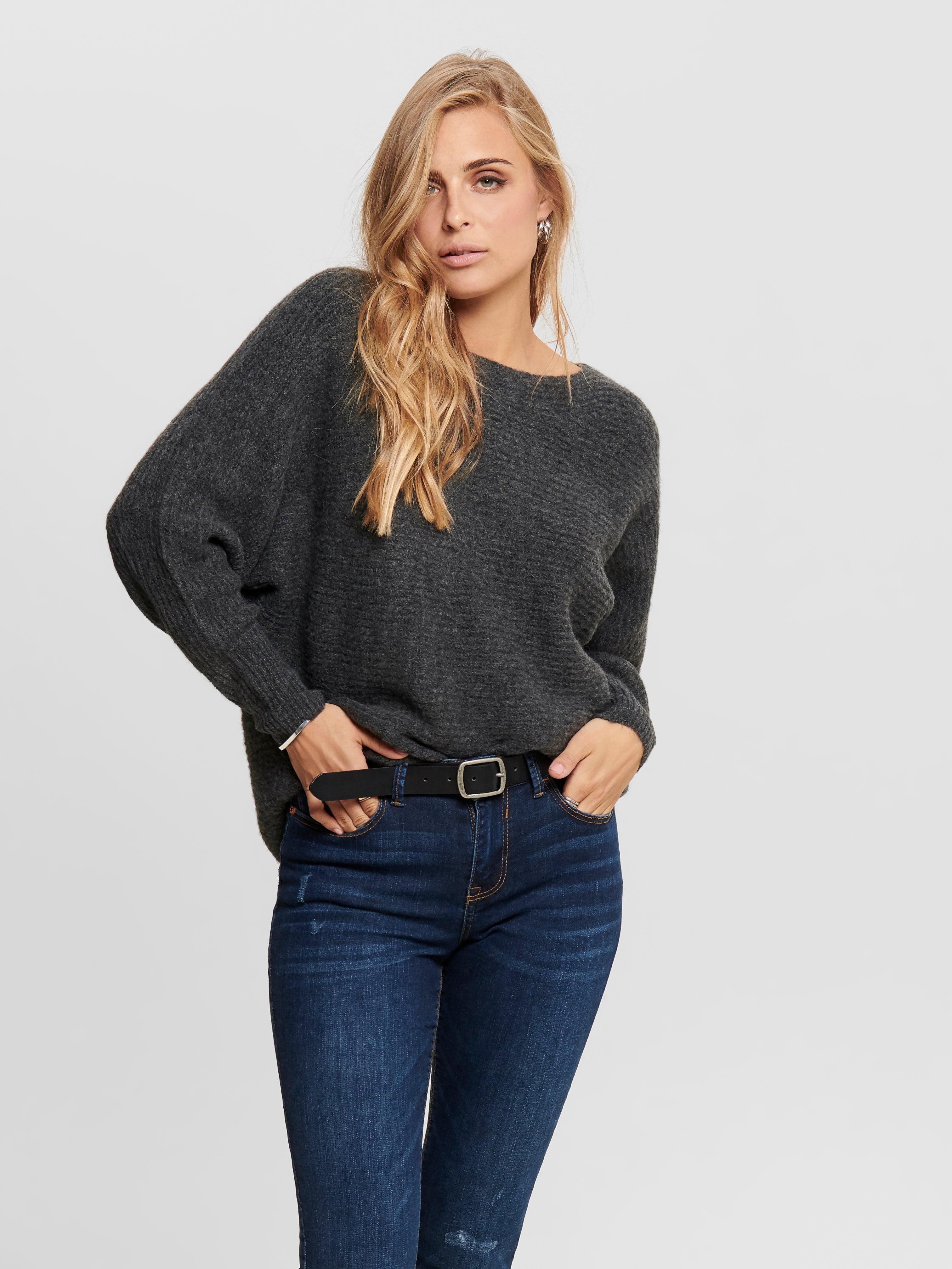 ONLDANIELLA Strickpullover Dark Grey Melange