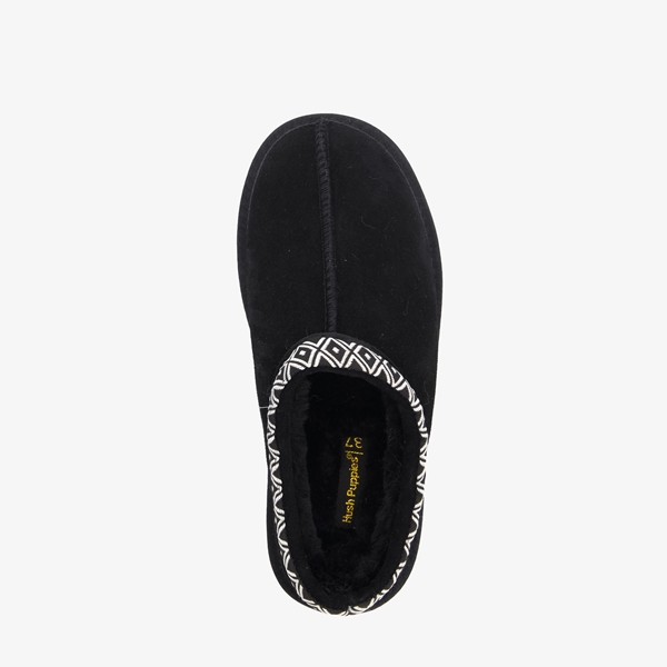 Hush Puppies suède dames pantoffels zwart