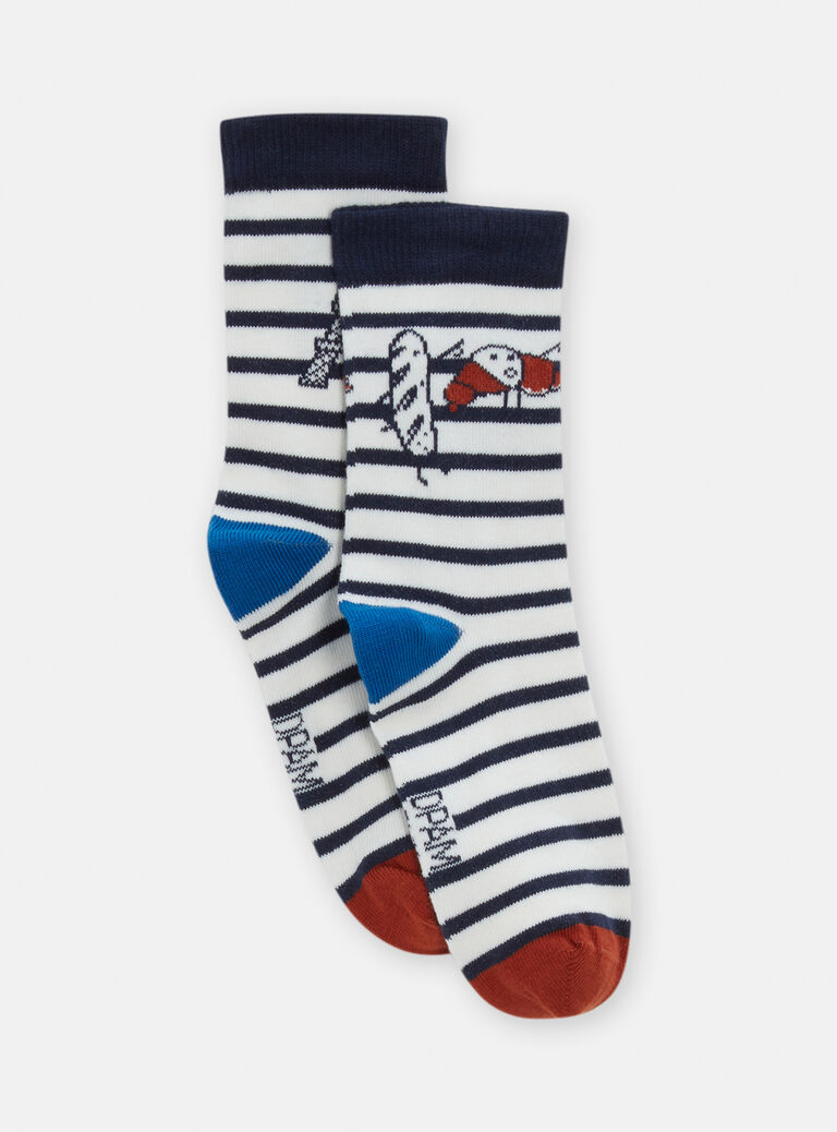 Chaussettes à rayures bleues pour garçon