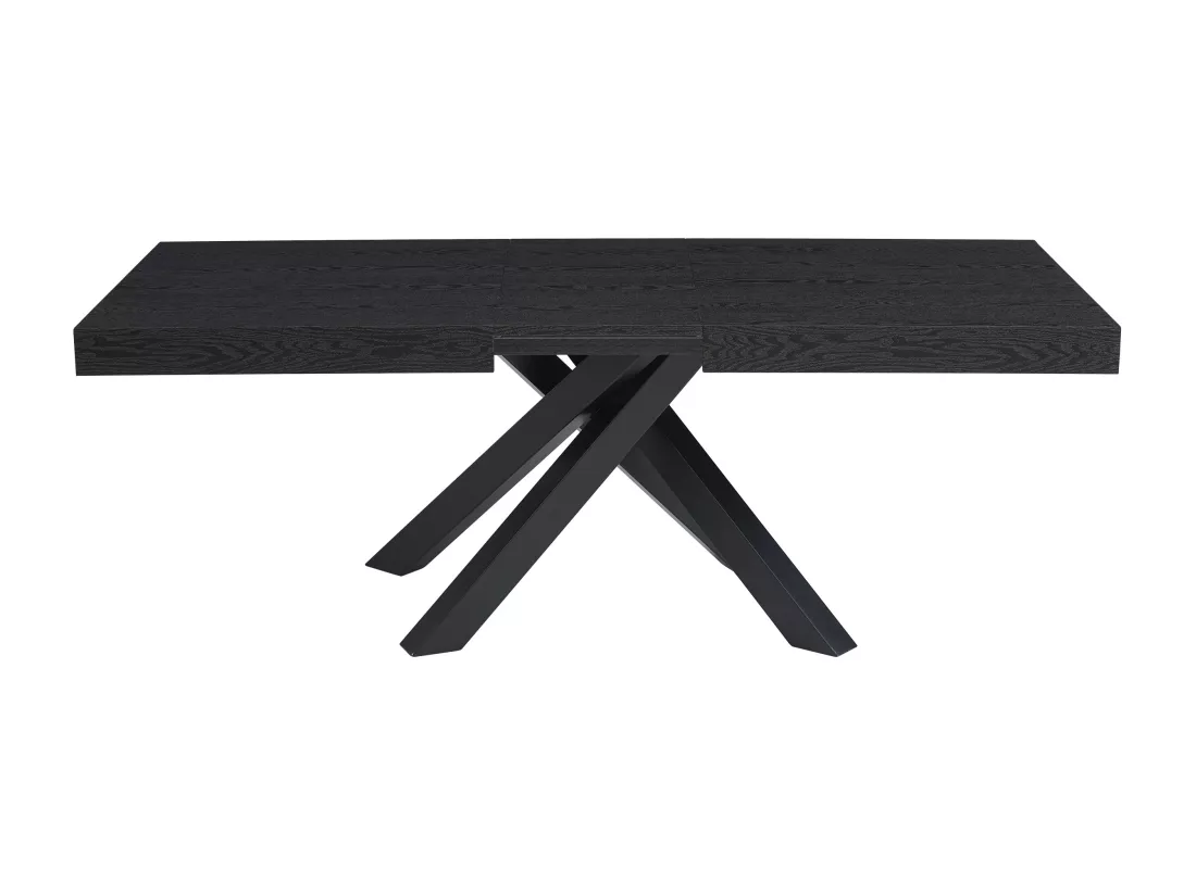 Table à manger extensible 6 à 10 personnes en MDF et métal - Noir - CATONAV