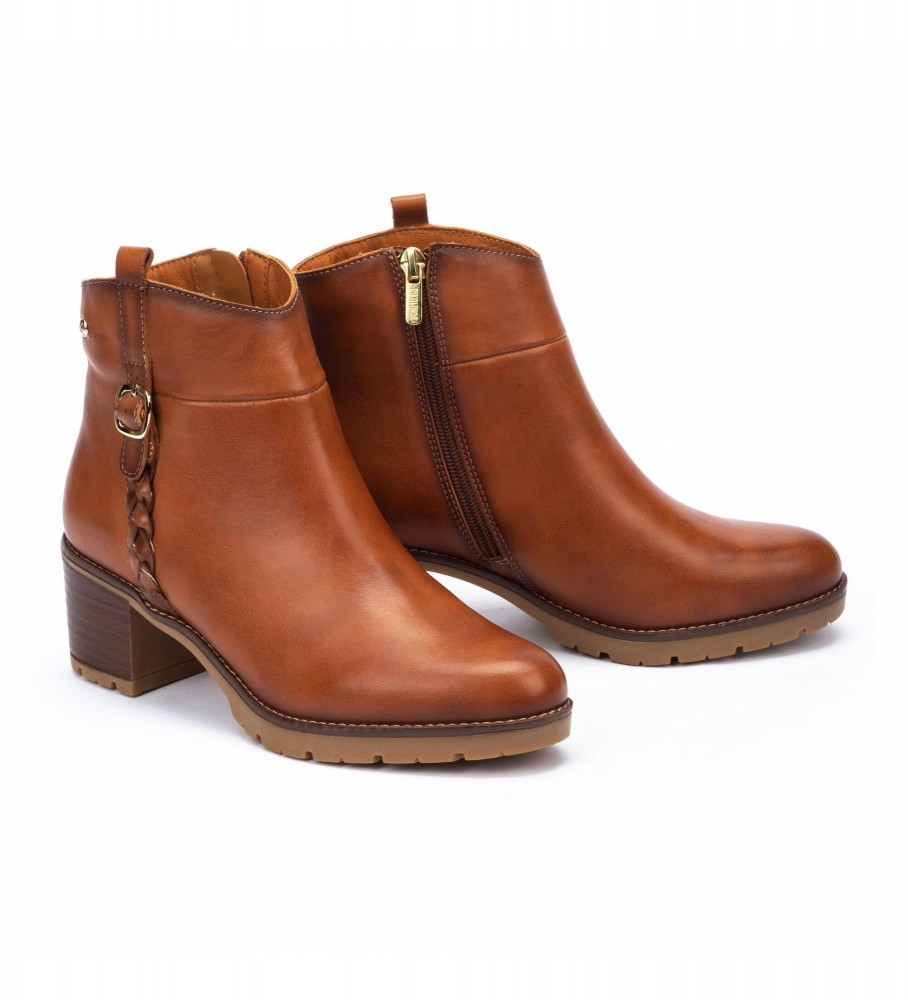 Botas de cano curto Pikolinos Llanes em couro marrom - Altura do salto: 6 cm -