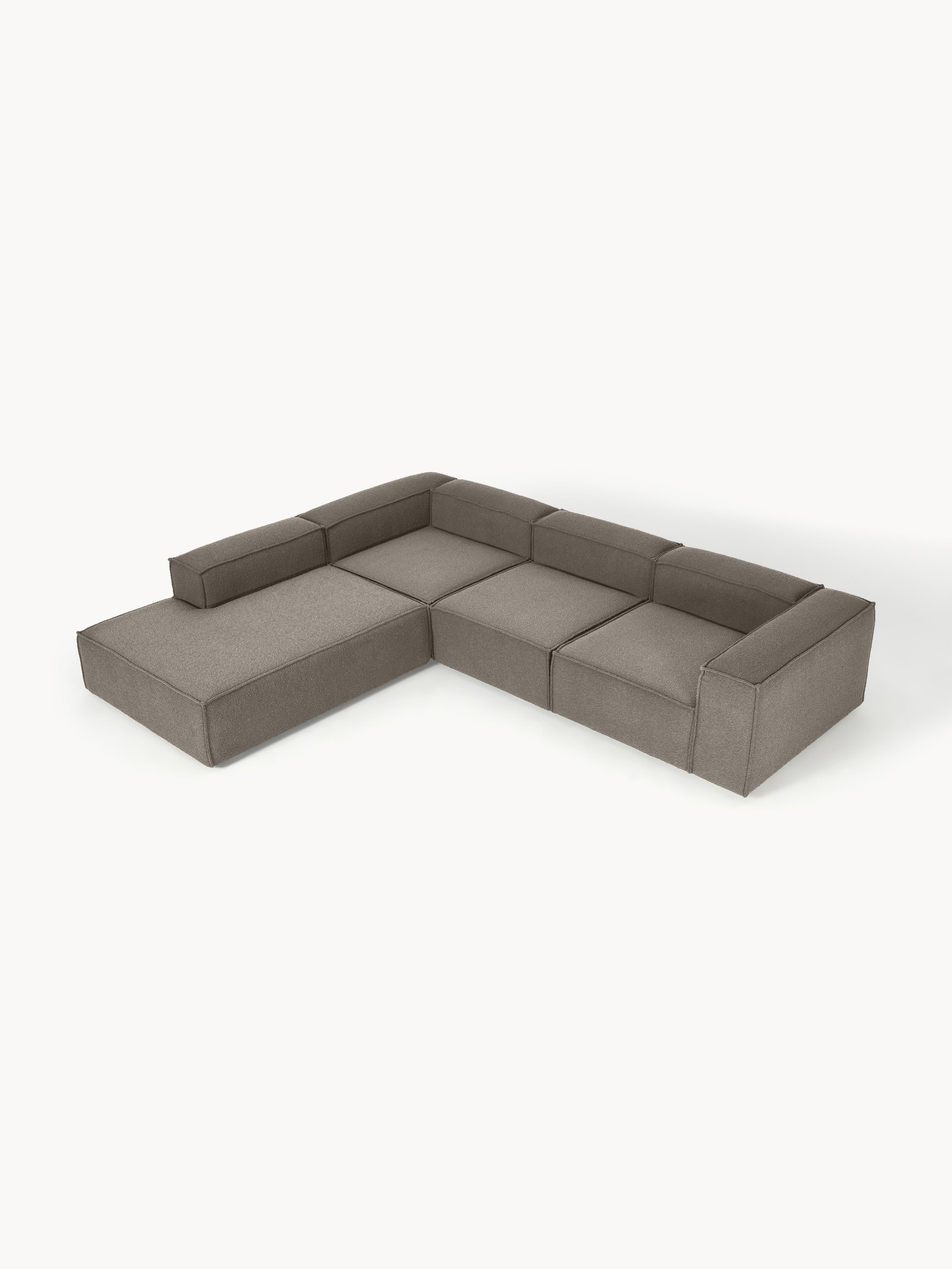 Bouclé modulaire XL hoekbank Lennon (4-zits)