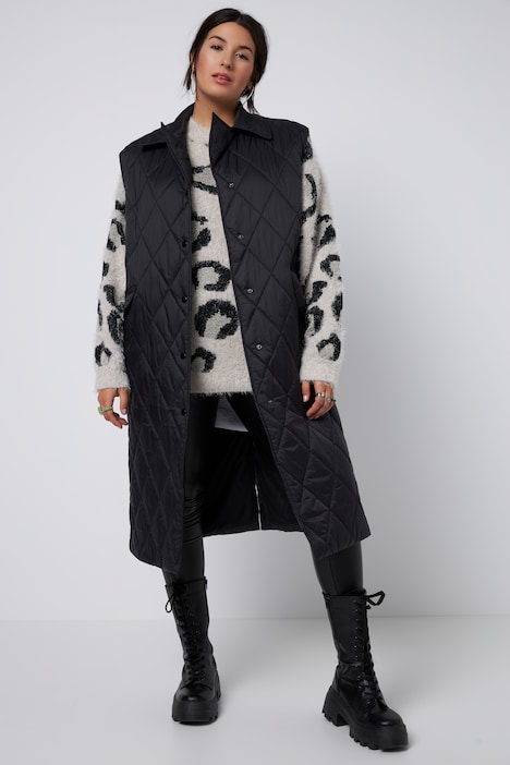 2-in-1 Trenchcoat mit Steppweste, oversized, Reverskragen, Langarm